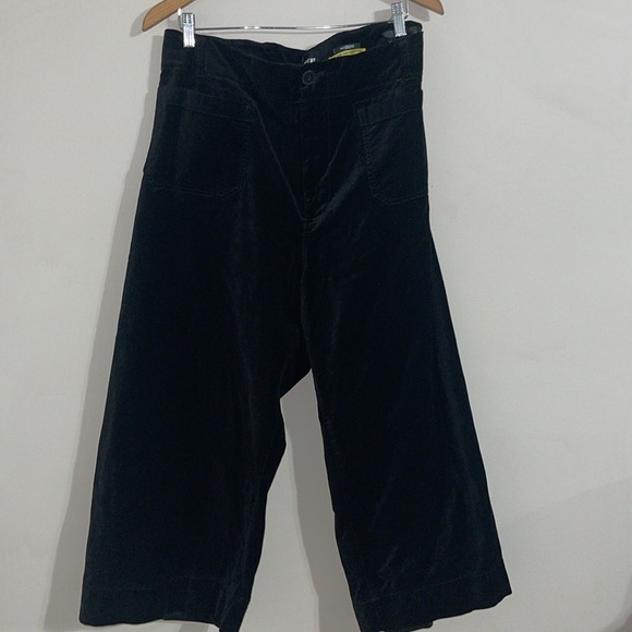 anthropologie Maeve the Colette  black velvet  Wide-Leg 24w - Picture 2 of 9